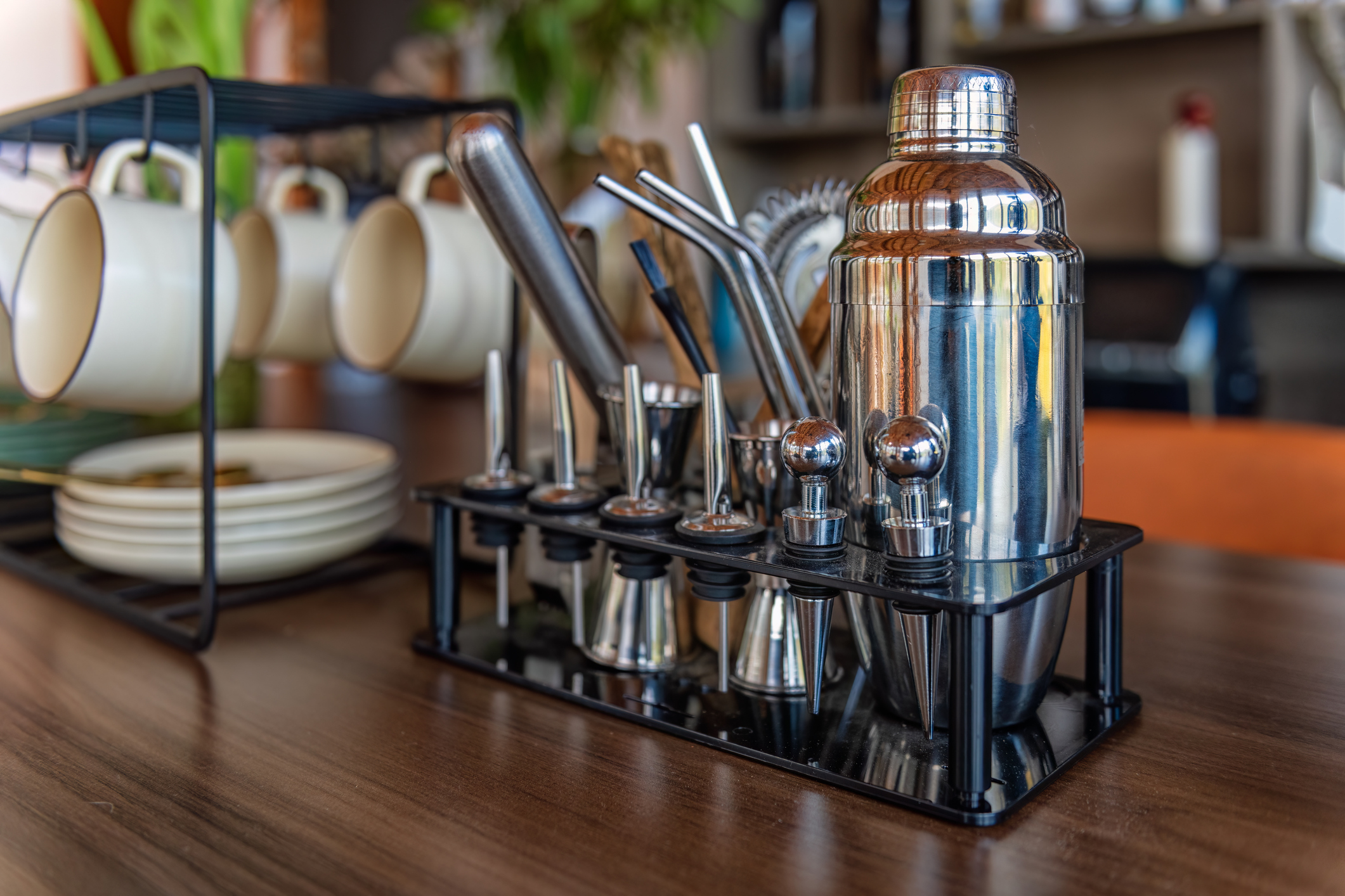 A close-up of bar tools